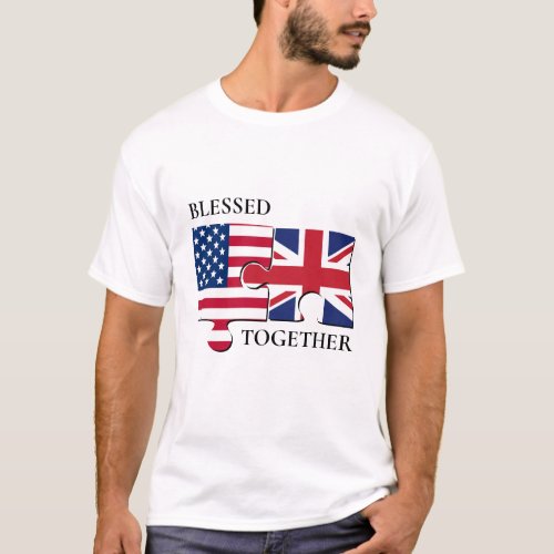 Blessed Together USA UNION JACK Flag T_Shirt