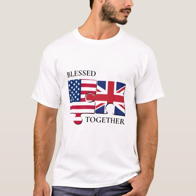 Blessed Together USA UNION JACK Flag T-Shirt (Front)