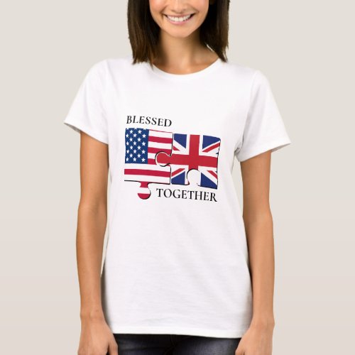 Blessed Together USA UNION JACK Flag T_Shirt