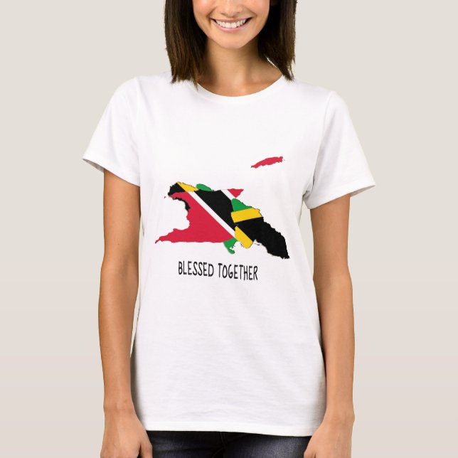 Blessed | TRINIDAD FLAG | JAMAICA FLAG | Patriotic T-Shirt (Front)