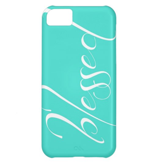 Blessed Turquoise Statement iPhone 5s Case (Back)