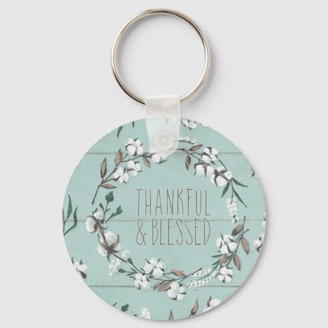 Blessed VI Mint | Thankful & Blessed Keychain (Front)