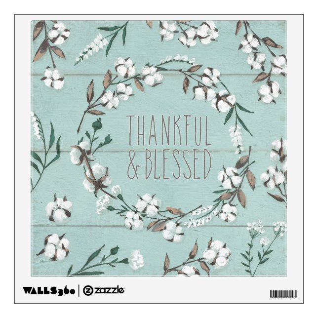 Blessed VI Mint | Thankful & Blessed Wall Sticker (Front)