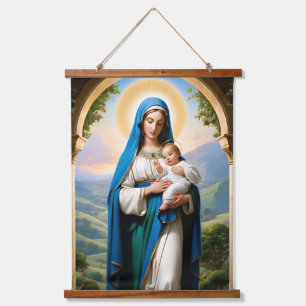 Blessed Virgin Mary and Baby Jesus Hanging Tapestry