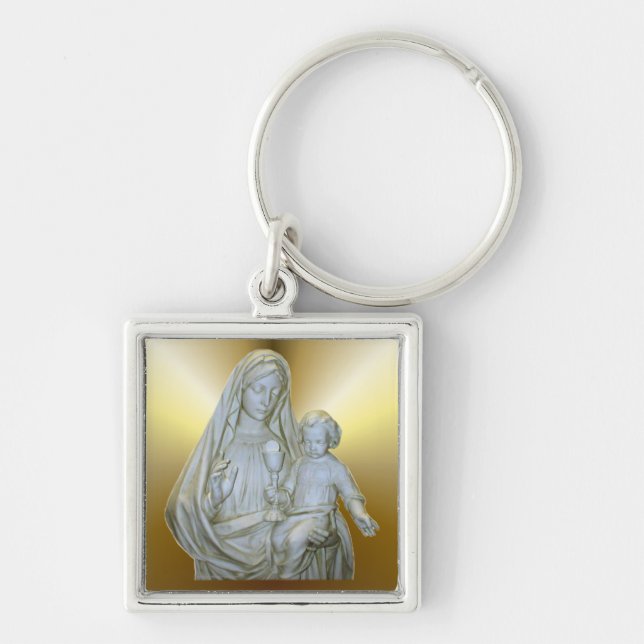 Blessed Virgin Mary and Child Jesus Keychain (Front)