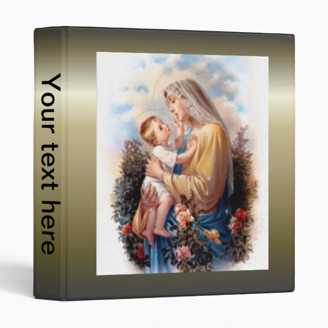 Blessed Virgin Mary and Infant Child Jesus 3 Ring Binder (Front/Spine)