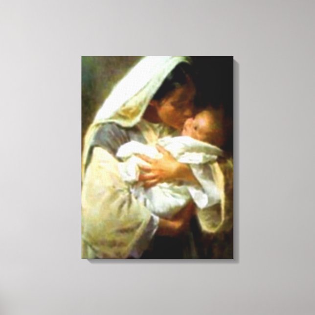 Blessed Virgin Mary and Infant Child Jesus Canvas Print (Front)