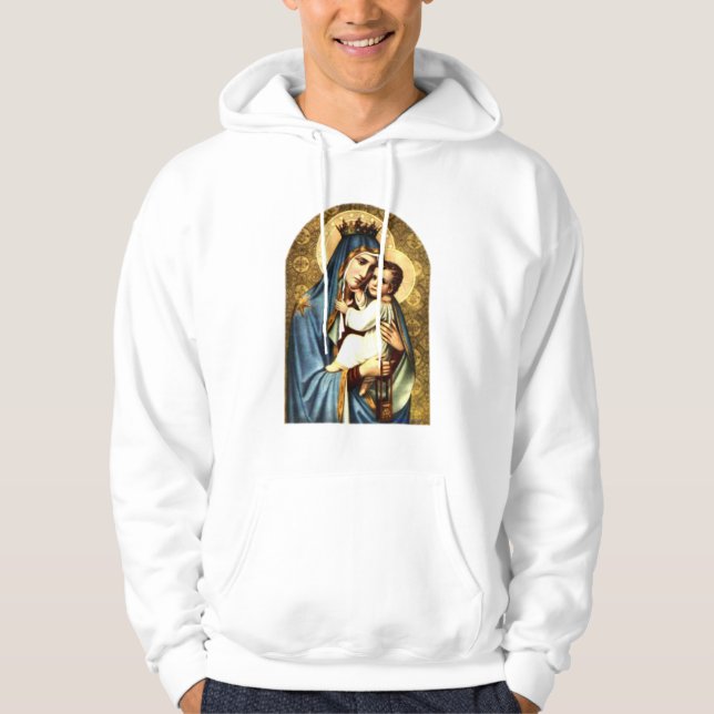 Blessed Virgin Mary and Infant Child Jesus Hoodie (Front)