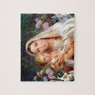 Blessed Virgin Mary and Infant Child Jesus Jigsaw Puzzle