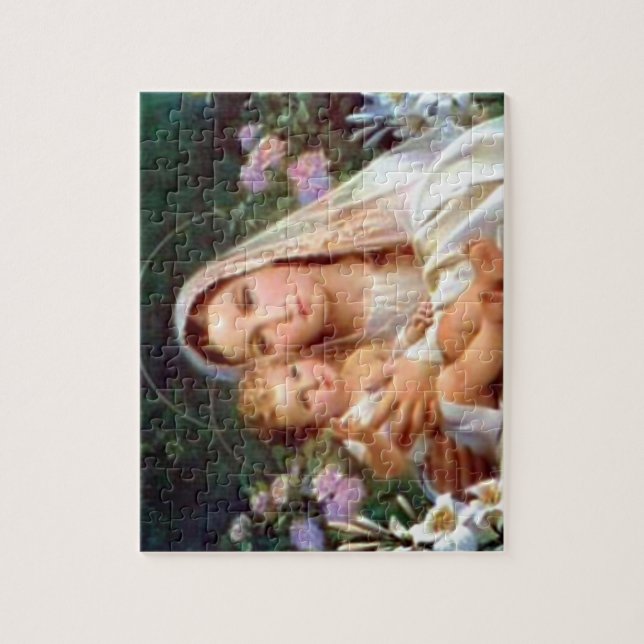 Blessed Virgin Mary and Infant Child Jesus Jigsaw Puzzle (Vertical)