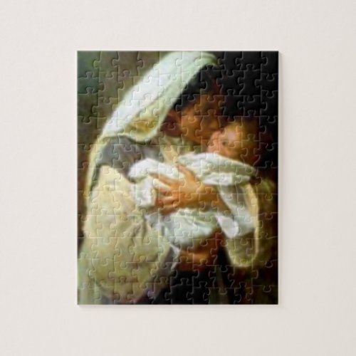 Blessed Virgin Mary and Infant Child Jesus Jigsaw Puzzle