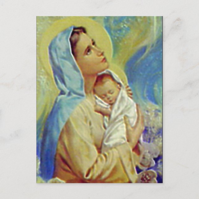 Blessed Virgin Mary and Infant Child Jesus Postcard (Front)