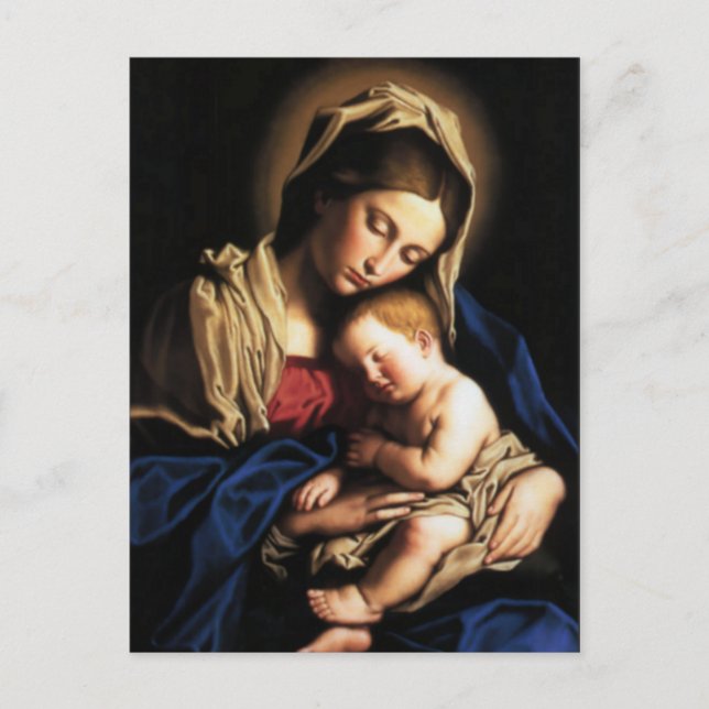 Blessed Virgin Mary and Infant Child Jesus Postcard (Front)