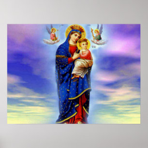Blessed Virgin Mary and Infant Child Jesus Poster