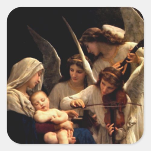 Blessed Virgin Mary and Infant Child Jesus Square Sticker