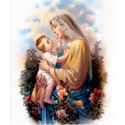 Blessed Virgin Mary and Infant Child Jesus Statuette