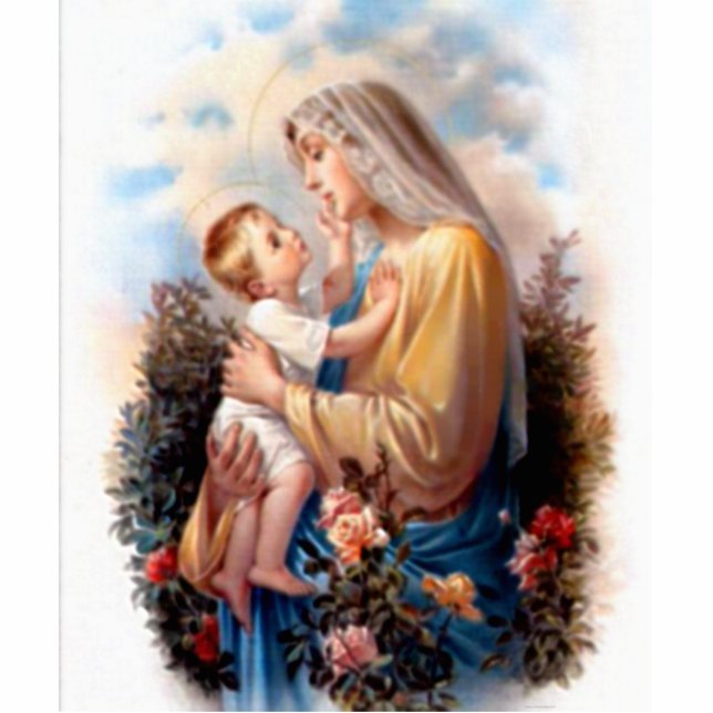 Blessed Virgin Mary and Infant Child Jesus Statuette (Front)