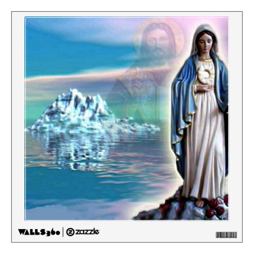 Blessed Virgin Mary and Jesus Over Waters Wall Decal