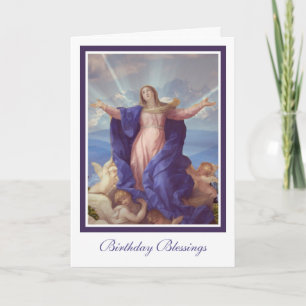 Blessed Virgin Mary Assumption Religious Birthday Card