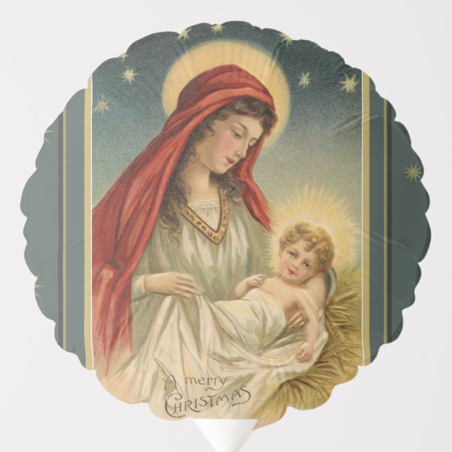 Blessed Virgin Mary Baby Jesus Christmas Balloon (Front)