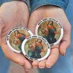 Blessed Virgin Mary Baby Jesus Holy Rosary Button<br><div class="desc">Blessed Virgin Mary holding the Baby Jesus with the Holy Rosary.
All Text and Fonts can be modified.</div>
