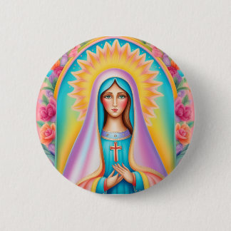 Blessed Virgin Mary Badge Button