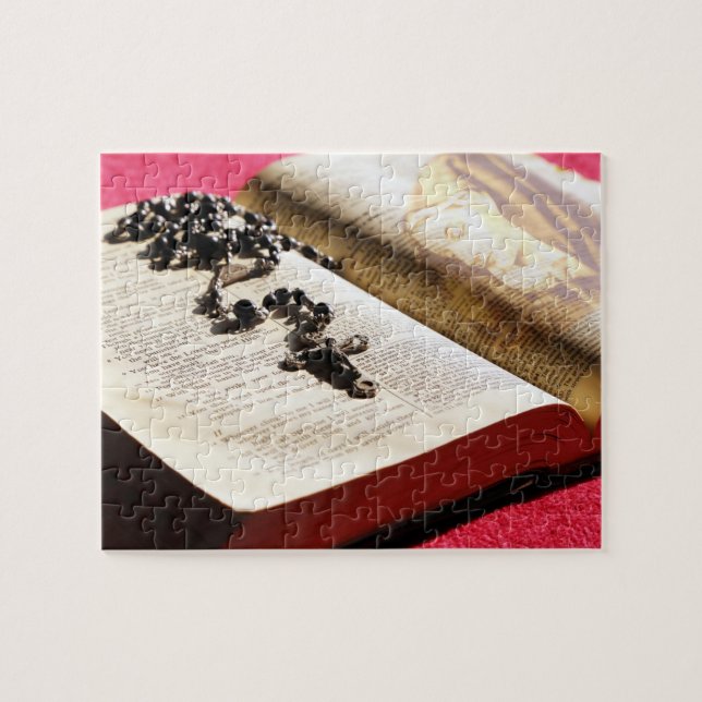 Blessed Virgin Mary Bible Rosary Jigsaw Puzzle (Horizontal)