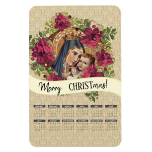 Blessed Virgin Mary Calendar Religious Magnet