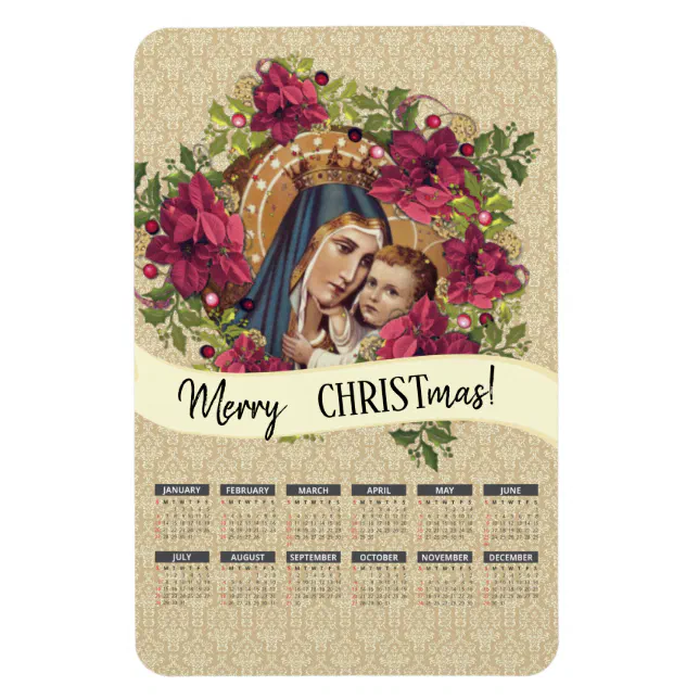 Blessed Virgin Mary Calendar Religious Magnet Zazzle