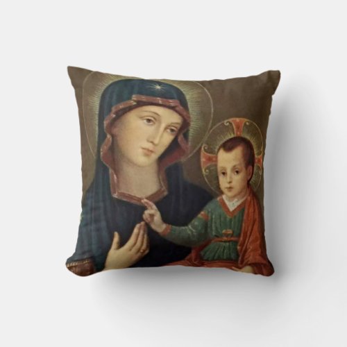 Blessed Virgin Mary Catholic Child Jesus Throw Pillow
