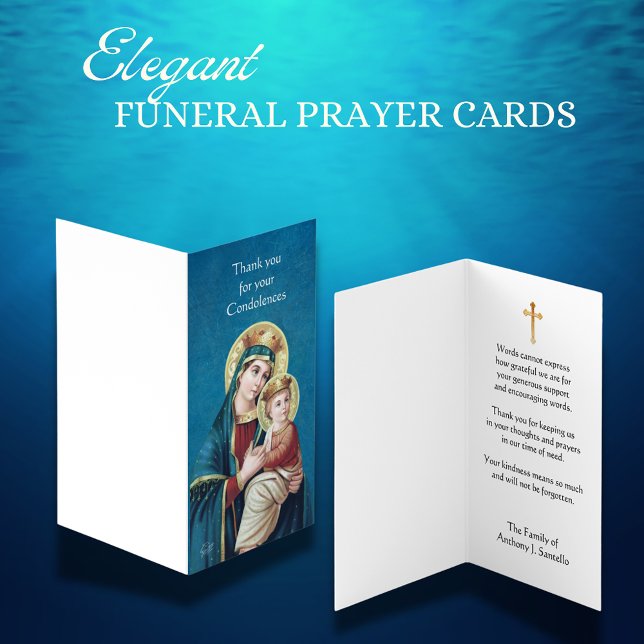 Blessed Virgin Mary Catholic Condolence Thank You Business Card (Creator Uploaded)