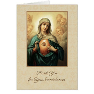 Blessed Virgin Mary  Catholic Condolence Thank You Cards