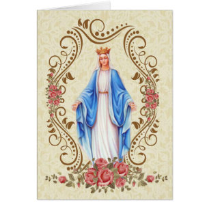 Blessed Virgin Mary Catholic Condolence Thank You Cards