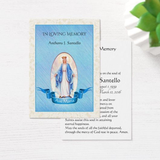 Blessed Virgin Mary  Catholic Funeral Holy Card (Desk)