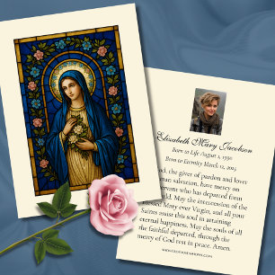 Blessed Virgin Mary Catholic Funeral Prayer Card