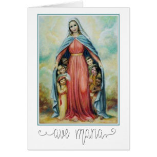 Blessed Virgin Mary Catholic Religious Children Cards