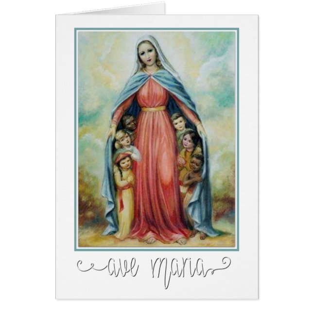 Blessed Virgin Mary Catholic Religious Children Cards (Front)