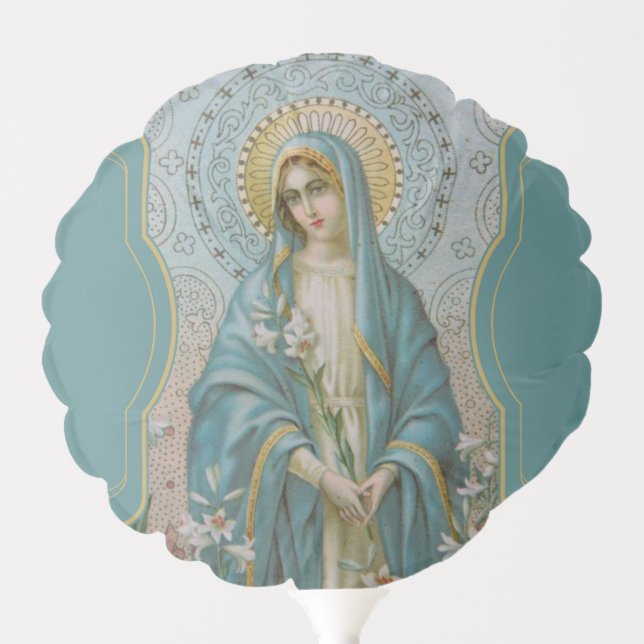 Blessed Virgin Mary Catholic Religous Balloon (Front)