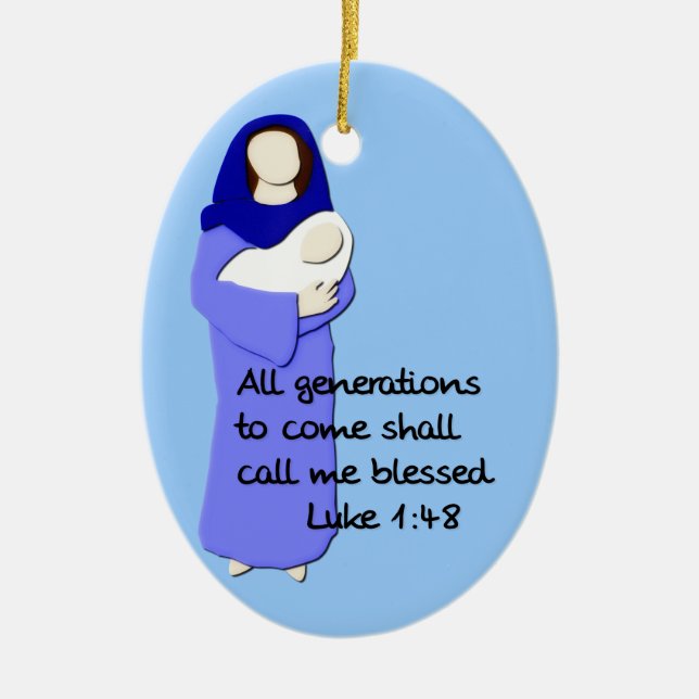 Blessed Virgin Mary Ceramic Ornament (Front)