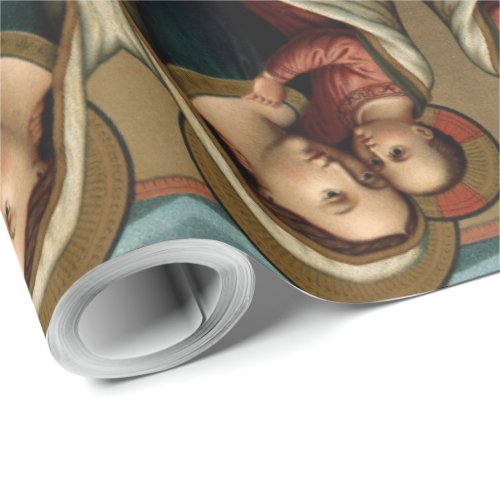 Blessed Virgin Mary Christ Child Christmas Wrapping Paper