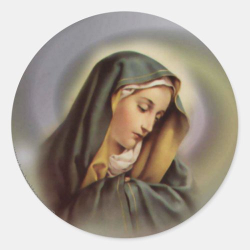 Blessed Virgin Mary Classic Round Sticker