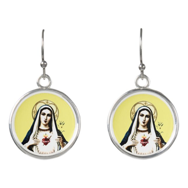 Blessed Virgin Mary Earrings (Front)