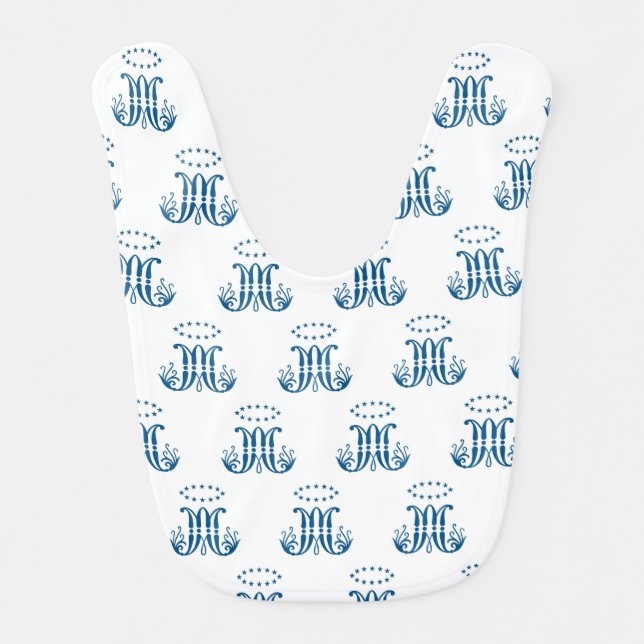 Blessed Virgin Mary Emblem Baby Bib (Front)