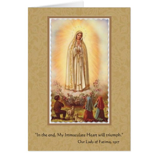 Blessed Virgin Mary Fatima Children Cards (Front)