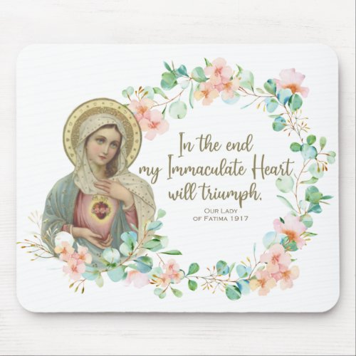 Blessed Virgin Mary Fatima Religious Catholic Mouse Pad