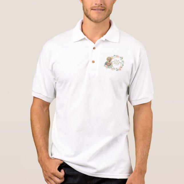 Blessed Virgin Mary Fatima Religious Catholic Polo Shirt (Front)