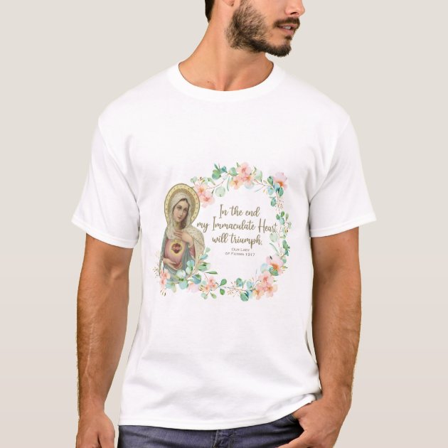 Blessed Virgin Mary Fatima Religious Catholic T-Shirt | Zazzle