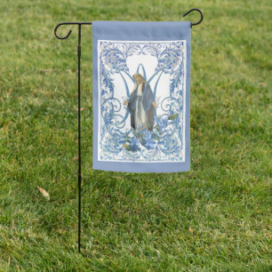 Blessed Virgin Mary Floral Religious Garden Flag
