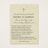 Blessed Virgin Mary Funeral Prayer Holy Card (Back)