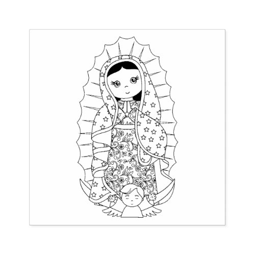Blessed Virgin Mary Guadalupe Catholic Religious Rubber Stamp